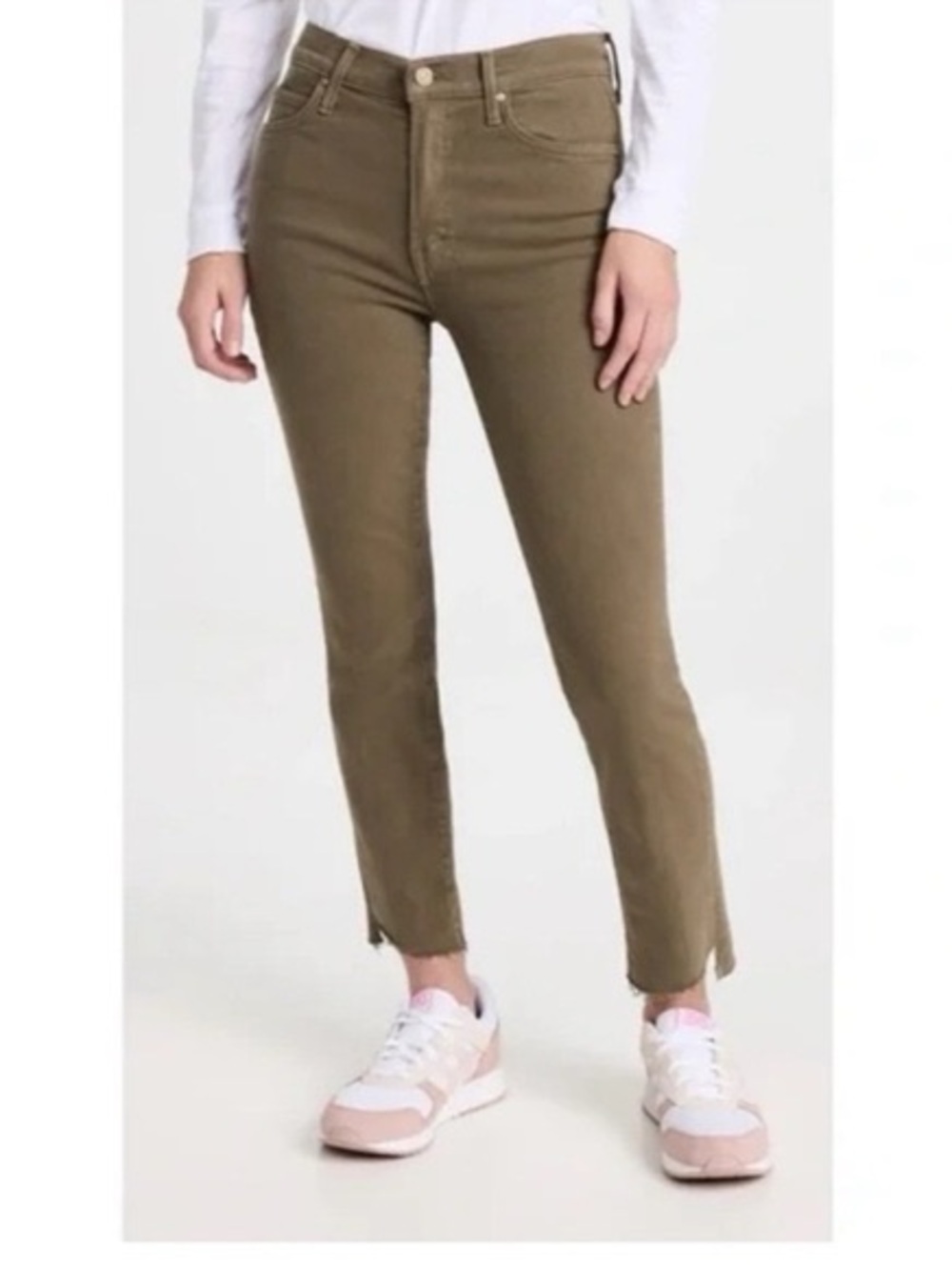 MOTHER High Waisted Rascal Ankle Step Fray Jean